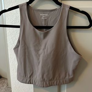 REI Cooperative Taupe High-Neck Cropped Athletic Bra/Top